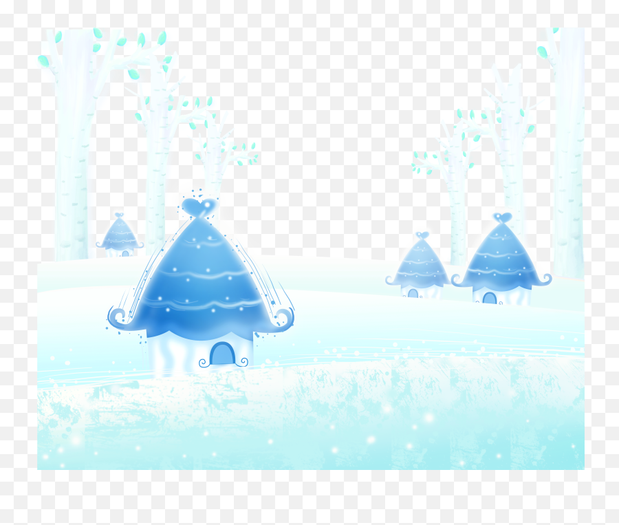 Blue Fairy Tale Cottage Background - Snow Fairy Png Background,Winter Background Png