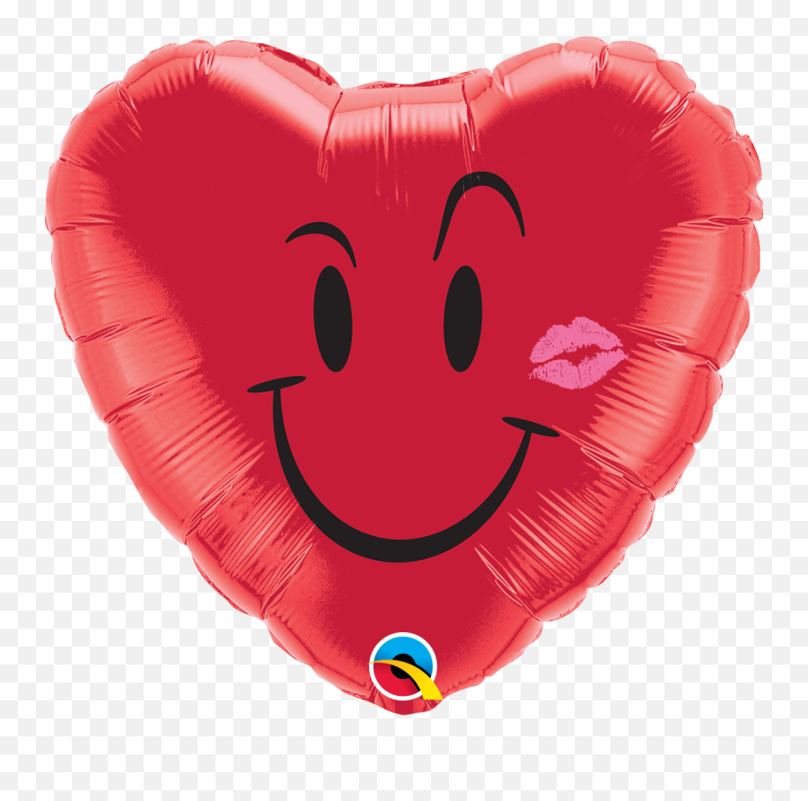 Twin Emoji Png - Emoji Naughty Smile A Kiss Inch Foil Balloon Heart Transparent Png,Cloud Emoji Png