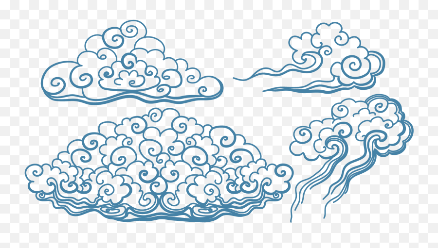 Download Hd Blue Tattoo Art Vector - Japanese Cloud Illustration Png,Japanese Clouds Png