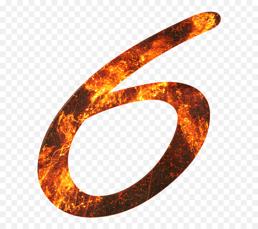 Number 6 Fire - 6 On Fire Png,Number 6 Png