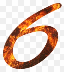 Number 6 Fire - 6 On Fire Png,Number 6 Png