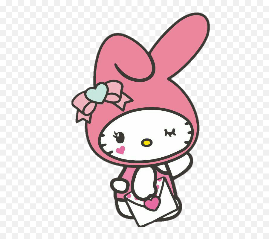 Hellokitty Mymelody Cute Cosplay Sanrio - Cartoon Png,My Melody Transparent