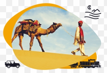 Download Request A Callback - Man Walking With Camel Png Desert Camel Carrying Load,Camel Png