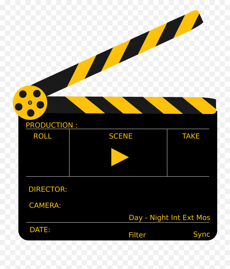 Clapboard Clapper Movie - Free Vector Graphic On Pixabay Clapper Film Png,Film Png