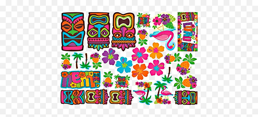 Tiki Luau Mega Value Pack Of Cutouts - Tiki Luau Png,Luau Png