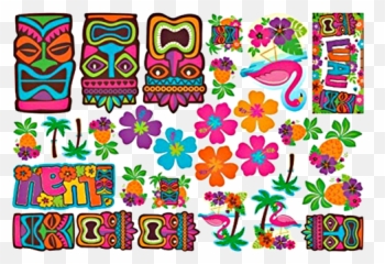 Tiki Luau Mega Value Pack Of Cutouts - Tiki Luau Png,Luau Png