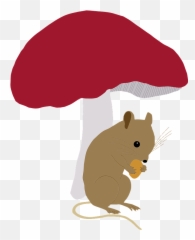 Field Mouse Under Toadstool Clipart - Rat Png,Toadstool Png