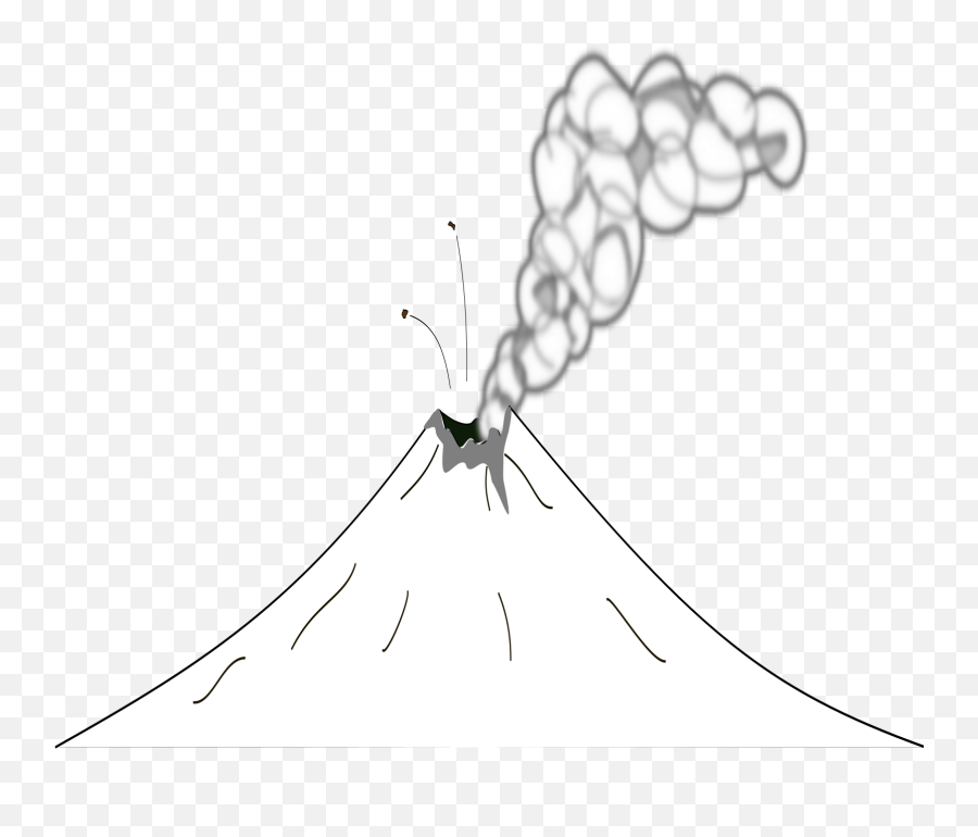 Volcano Svg Vector Clip Art - Svg Clipart Gambar Hitam Putih Gunung Png,Volcano Png