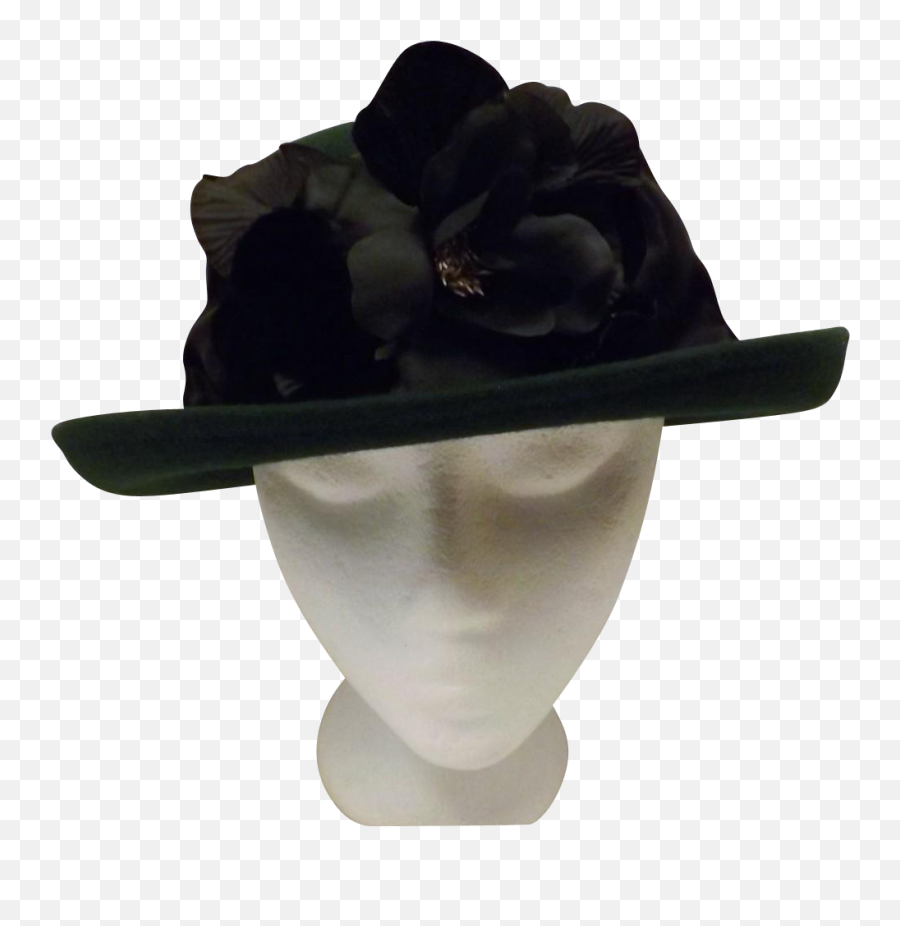 Derby Hat Png - Hunter Green Bowler Derby Womenu0027s Hat With Flower,Bowler Hat Png