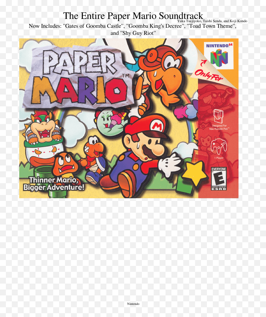 Download Transparent Paper Mario Png - Paper Mario N64 Box Paper Mario Nintendo 64 Box Art,Paper Mario Transparent