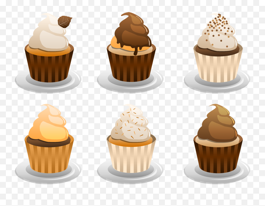 Cupcake Vector Vanilla - Autumn Cup Cakes Full Size Png Transparent Background Vanilla Cupcake Clipart,Cup Cake Png