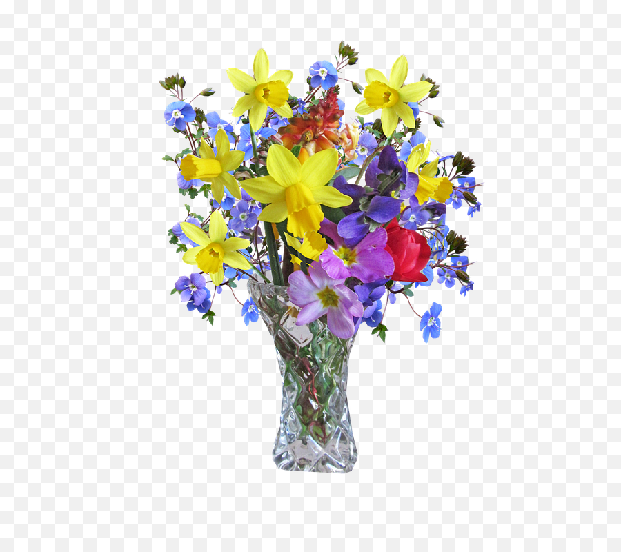 Flower Vase Spring Arrangement - Png Transparent Flower Vase,Spring Background Png