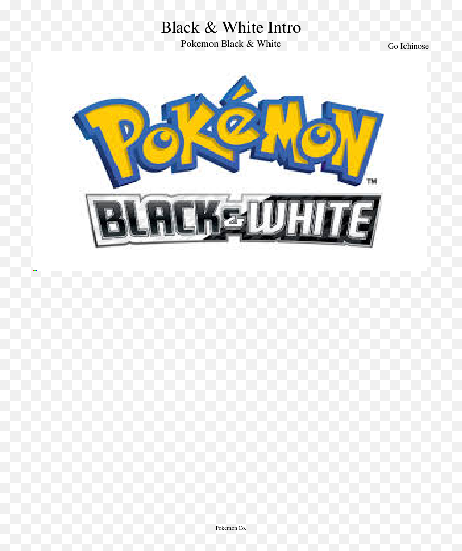 Intro Theme - Pokemon Black And White Logo Png,Pokemon Logo Black And White