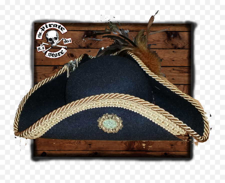 Black Wool Felt Pirate Captain Hat Thepiratestore - Cap Badge Png,Captain Hat Png