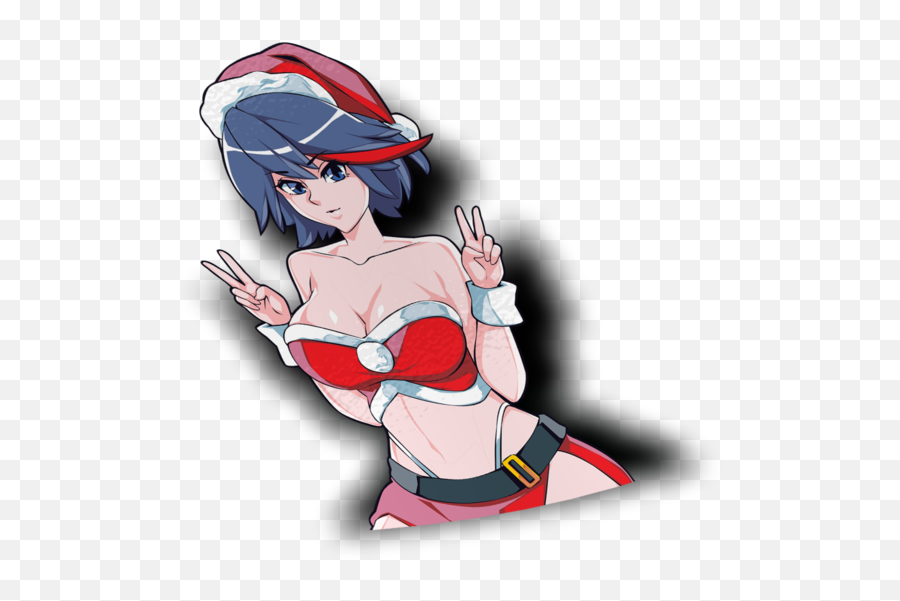 Ryuko Matoi Christmas Peeker Sticker - Fictional Character Png,Ryuko Matoi Transparent