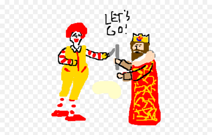 Ronald Mcdonald Vs The Burger King - Burger King Fighting Ronald Mcdonald Png,Ronald Mcdonald Transparent