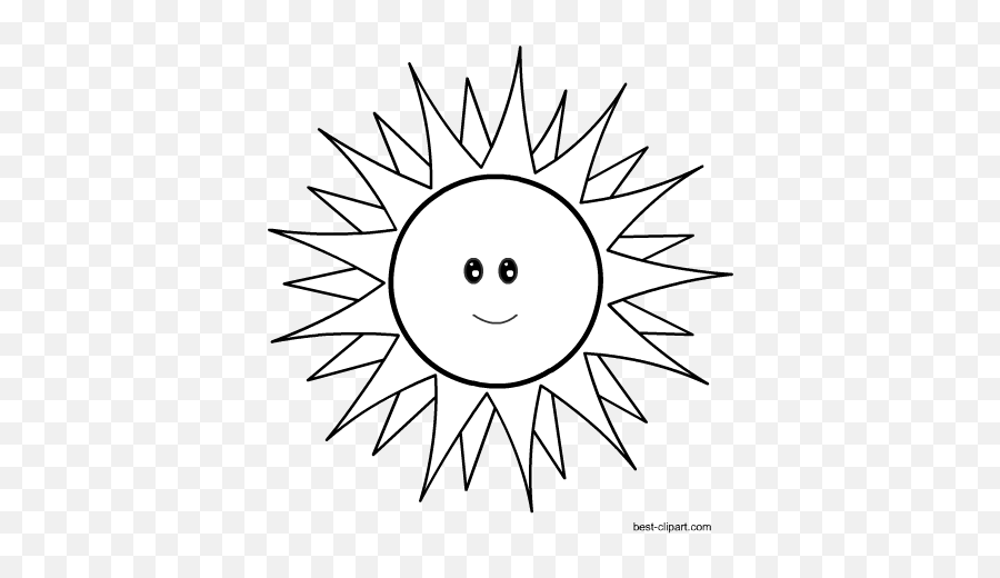 White Smiling Hot Sun - Portable Network Graphics Png,Sun Clipart Black And White Png