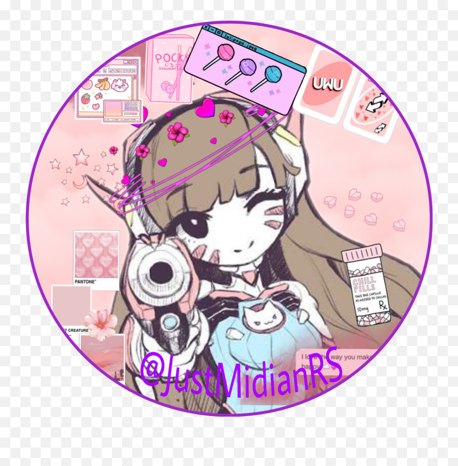 Va Icon Pink Sticker - Girly Png,Furry Icon