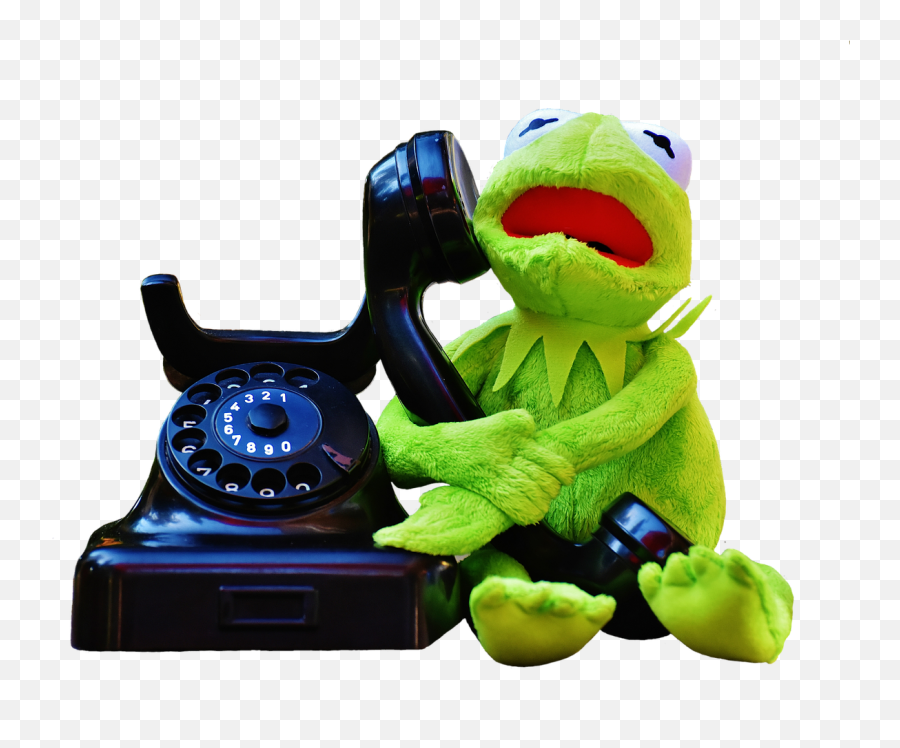 Kermitfrogphonefigurefunny - Free Image From Needpixcom Kermit The Frog On The Phone Png,Kermit The Frog Png