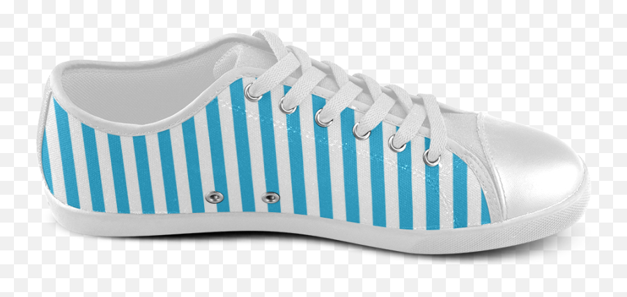 Solid Cyan With White Stripes Womenu0027s Canvas Shoes Model - Skate Shoe Png,White Stripes Png