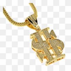 Thug Life Dollar Gold Chain Png Transparent Image - Necklace