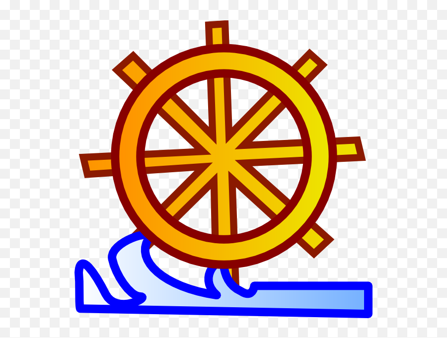 Set Use Waves And Ship Wheel Clipart - Water Wheel Transparent Png,Ship Wheel Png
