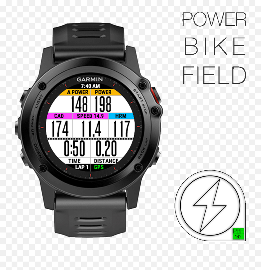 Power Bike Field 1 Garmin Connect Iq - Iwc Watch Face Garmin Png,App Menu Icon Png
