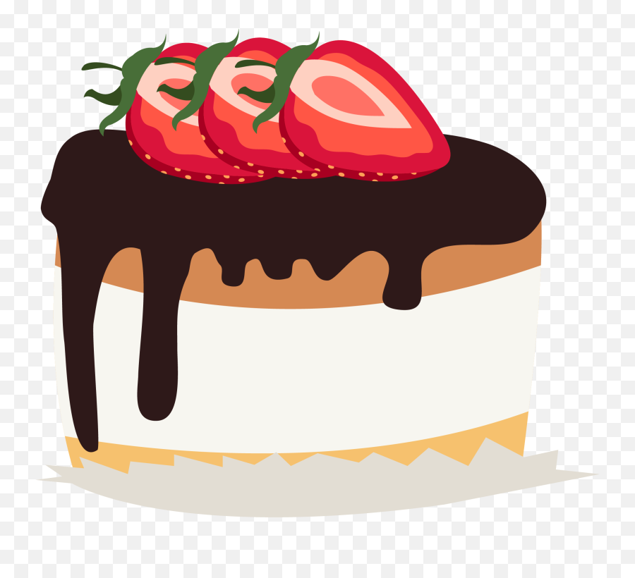 Download Chocolate Cake Cream Shortcake Clip Art - Strawberry Cake Clipart Png,Cake Clipart Png