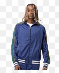 Mens Lckr Tricot Track Jacket In Blueprintblueprint - Hooded png
