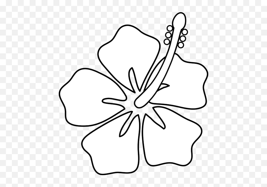 Free Hibiscus Flower Outline Download - Drawing Hawaii Flower Png,Hibiscus Icon
