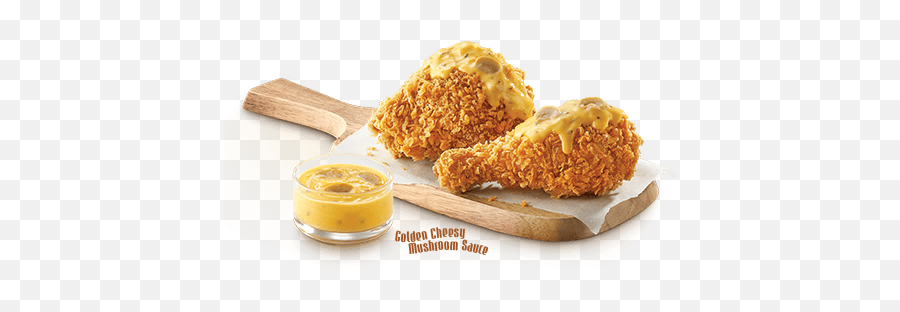 Kfc New Fortune Chicken With Golden Cheesy Mushroom Sauce - Crispy Fried Chicken Png,Fried Chicken Png