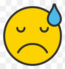 Downcast Face With Sweat Emoji Icon Of Colored Outline Style - Smiley png