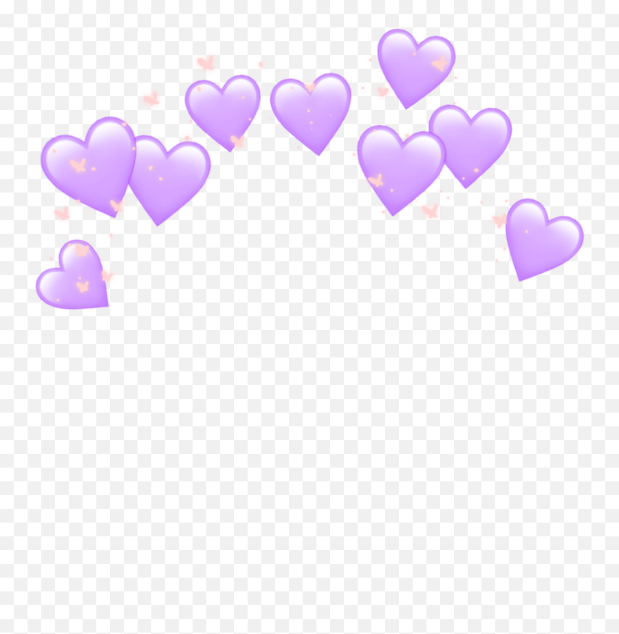 Hearts Crown Emoji Tumblr Purple Heart - Heart Emoji Crown Transparent Png,Emoji Hearts Transparent