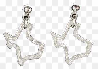 Engraved Sterling Silver Texas Outline Post Earrings - png