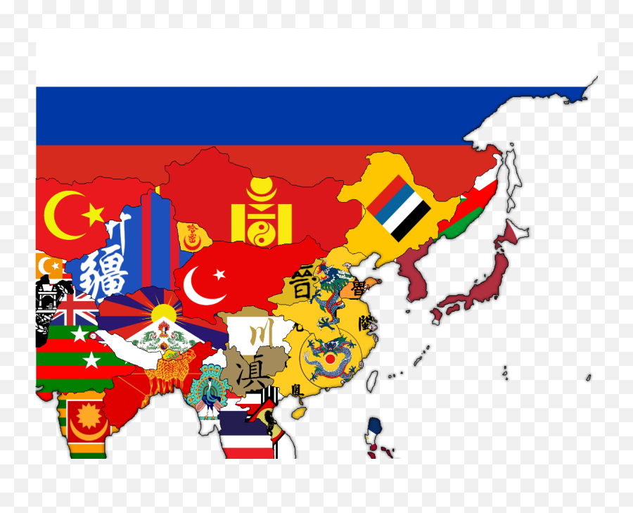 China Map Flag Art Kaiserreich - Map Sino Japanese War Png,China Flag Transparent