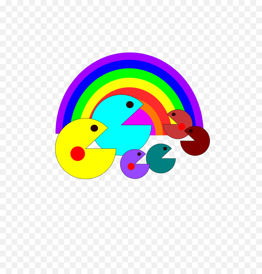 Download Pacman Rainbow Clipart Png For Web Image With - Rainbow Pac Man,Rainbow Clipart Png