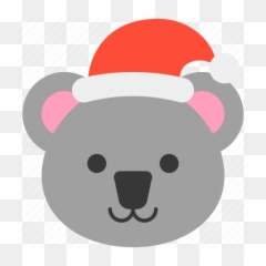 Animal Koala Hat Christmas Zoo Xmas Icon - Cartoon Koala With Christmas Hat png