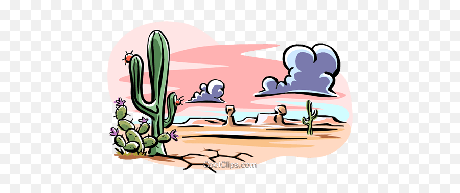 Desert Landscape Royalty Free Vector Clip Art Illustration - 6 Types Of Biome Png,Desert Plant Png