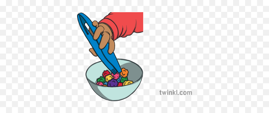 Child Using Large Tweezers To Pick Up - Pom Poms And Tweezers Png,Pom Poms Png