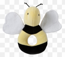 Baby Organic Loop Bee Plush Toy Rattle Burtu0027s Bees - png