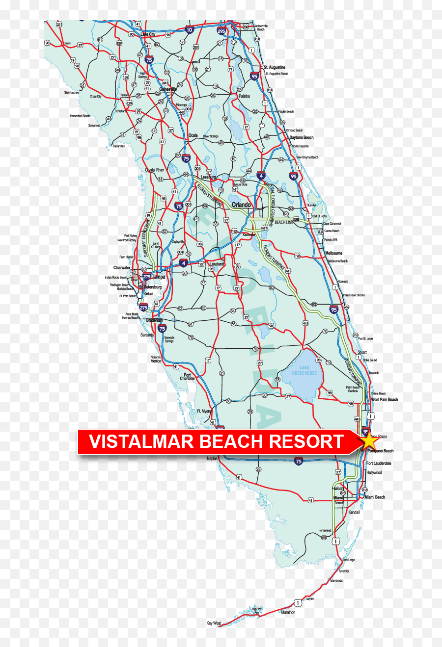 Florida - Mapvertical2 Vistalmar Beach Resort Florida Map Png,Florida Map Png