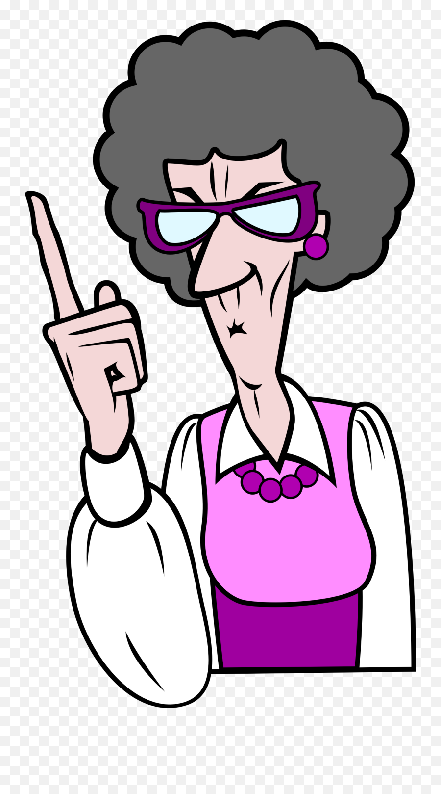 Download Lady Finger Clipart Png - Old Lady Pointing Finger Clipart,Old Lady Png