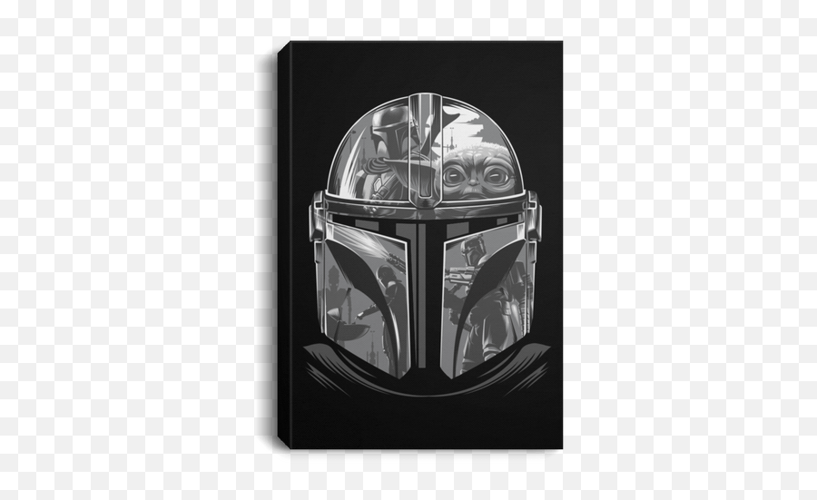 Portrait Canvas Wall Art U2013 Pop Up Tee - Mandalorian Helmet Shirt Png,Burn Baby Burn Icon Helmet