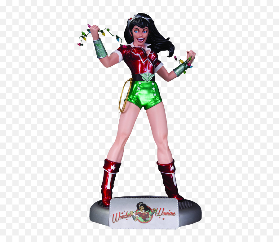 Dc Comics Bombshells - Holiday Wonder Woman Statue Figurine Wonder Woman Bombshell Png,Wonder Woman Amazon Hero Icon