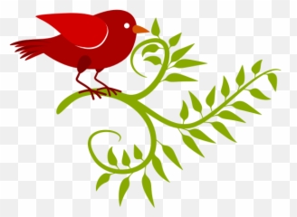 Red Bird In A Branch Free Svg Png