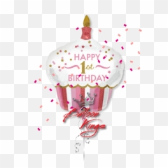 1st Birthday Cupcake Girl - Happy png