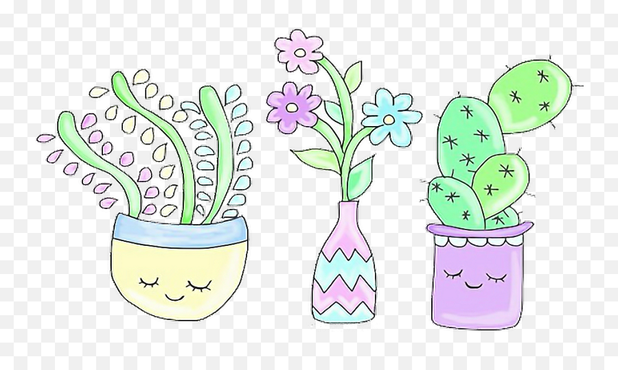 Plant Png Tumblr - Plants Clipart Aesthetic Cactus Kawaii Aesthetic Plant Clipart Png,Cactus Clipart Png