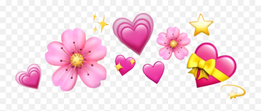 Pink Flower Crown Png - Heart Emoji Crown Png,Emoji Hearts Transparent