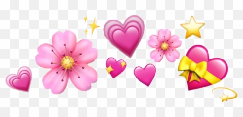 Pink Flower Crown Png - Heart Emoji Crown Png,Emoji Hearts Transparent