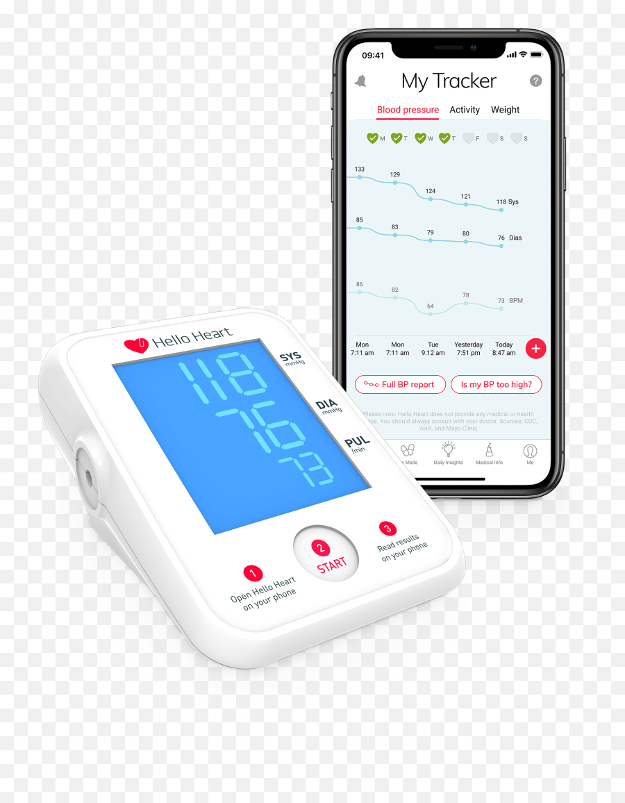 Hear App And Blood Pressure Monitor - Hello Heart Blood Pressure Monitor Png,Hear Png